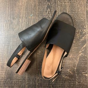 Madewell Noelle black leather sling back size 8